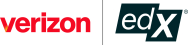Verizon logo and the edX logo